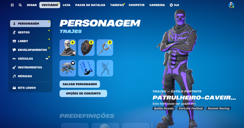 CAVEIRÃO ROXO, CAVALEIRO NEGRO, PSYCHO, TRAVIS SCOTT E 366 SKINS